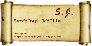 Serényi Júlia névjegykártya